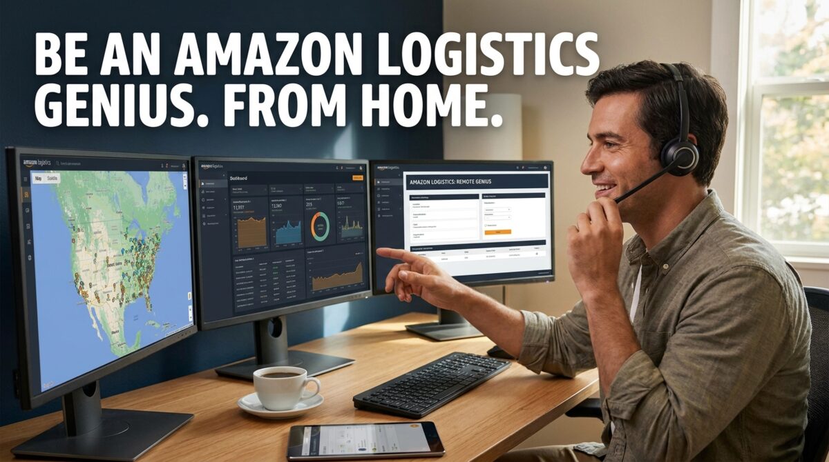 Amazon logistics genius working remotely from home
